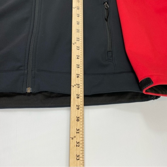 The North Face Men's Red Gray Softshell Water Resistant Jacket Coat Sz L - Picture 13 of 14